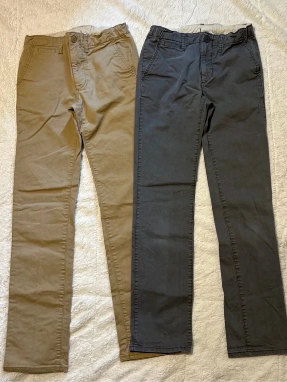 Gap Kids Pants Set Flat-Front Chino Boys 14 SLIM Navy & Khaki School Uniform EUC
